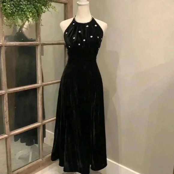 Momoshero Beaded Halter Dress - Picture 1 of 5